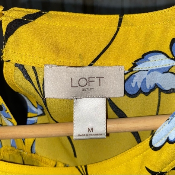 Loft Yellow Floral Sleeveless Blouse - Picture 5 of 5